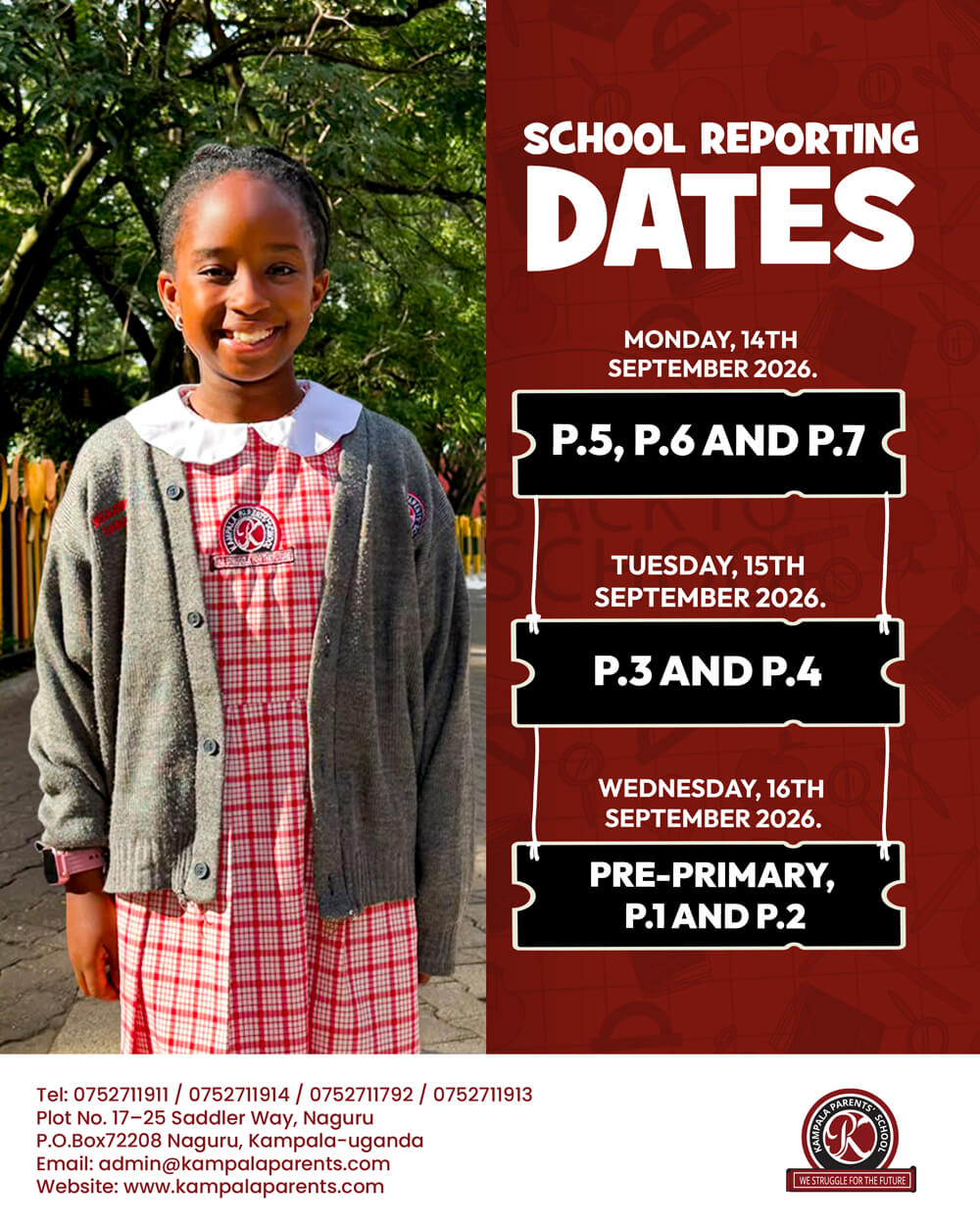School Reporting Dates 2026